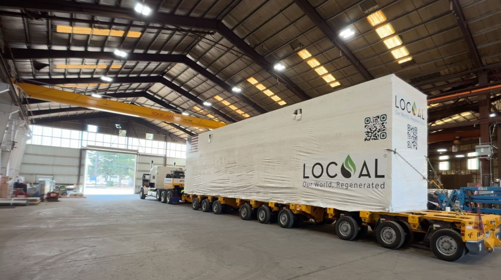 Locoal's Rainmaker technology converting wood pallet residuals into biochar